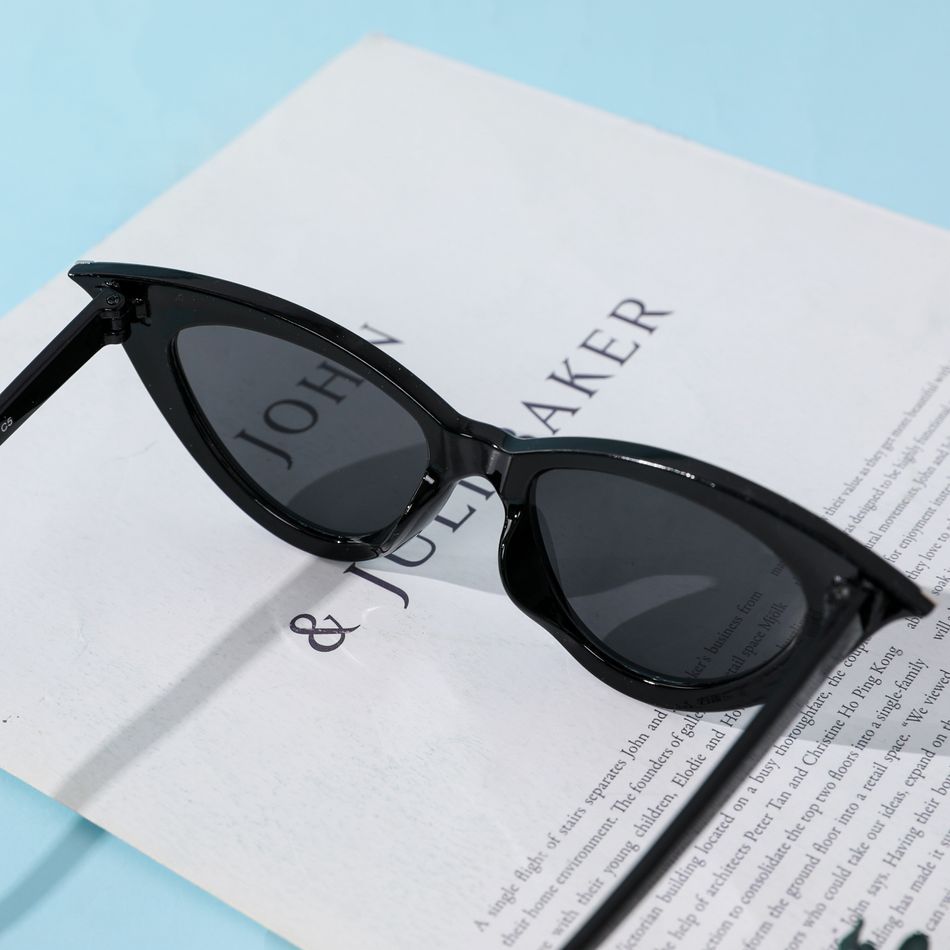 Kids Glasses Vintage Narrow Cat Eye Plastic Frame Decorative Glasses Black big image 5