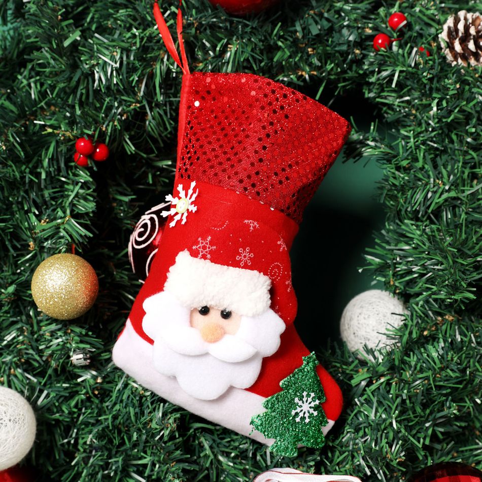 Christmas Hanging Stockings Santa Claus Elk Socks Xmas Holiday Party Decor Red