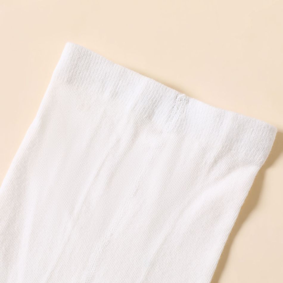 meia-calça de padrão de arco de cor pura de bebê / criança para meninas Branco big image 6