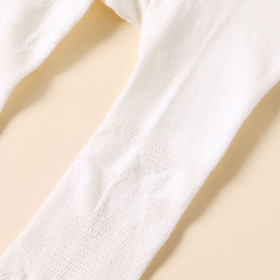meia-calça de padrão de arco de cor pura de bebê / criança para meninas Branco big image 7