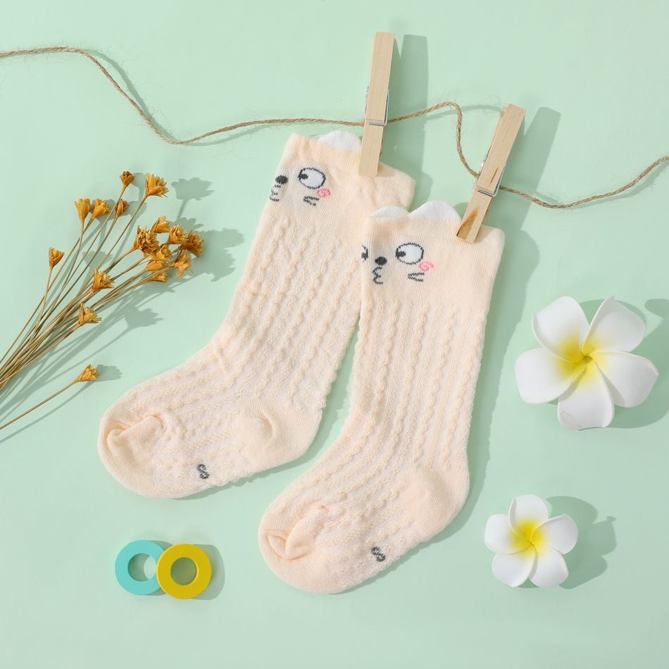 Baby / Toddler Mesh Panel Cartoon Socks Stockings Champagne big image 7