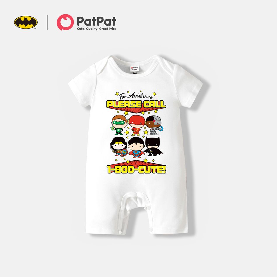 Batman Baby Boy/Girl Super Heroes Cotton Romper White