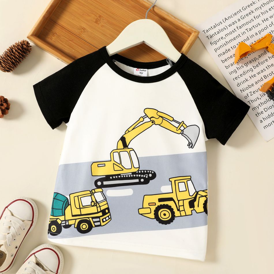 Criança Menino Costuras de tecido Infantil Manga curta T-shirts Preto big image 2