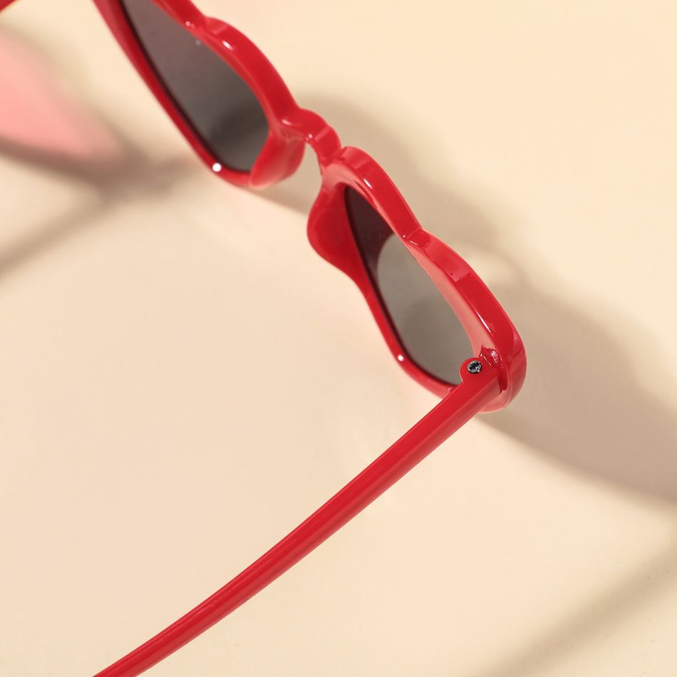 Kids Glasses Trendy Heart Plastic Frame Decorative Glasses (Random Glasses Case Color) Red big image 4
