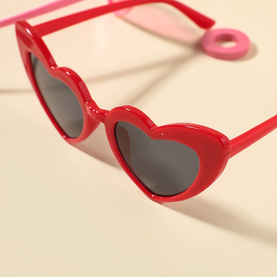 Kids Glasses Trendy Heart Plastic Frame Decorative Glasses (Random Glasses Case Color) Red big image 5
