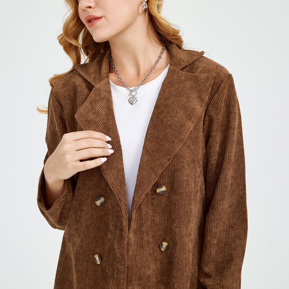 casaco jaqueta trespassado de cor pura Café big image 4