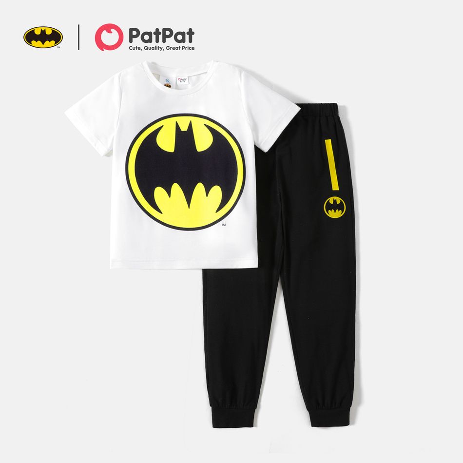 Batman 2-piece Kid Boy Short-sleeve Tee and Elasticized Pants Set White