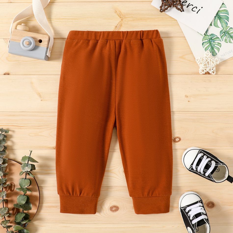 Baby Boy Solid Relaxed-Fit Joggers Pants Sweatpants Brown big image 5