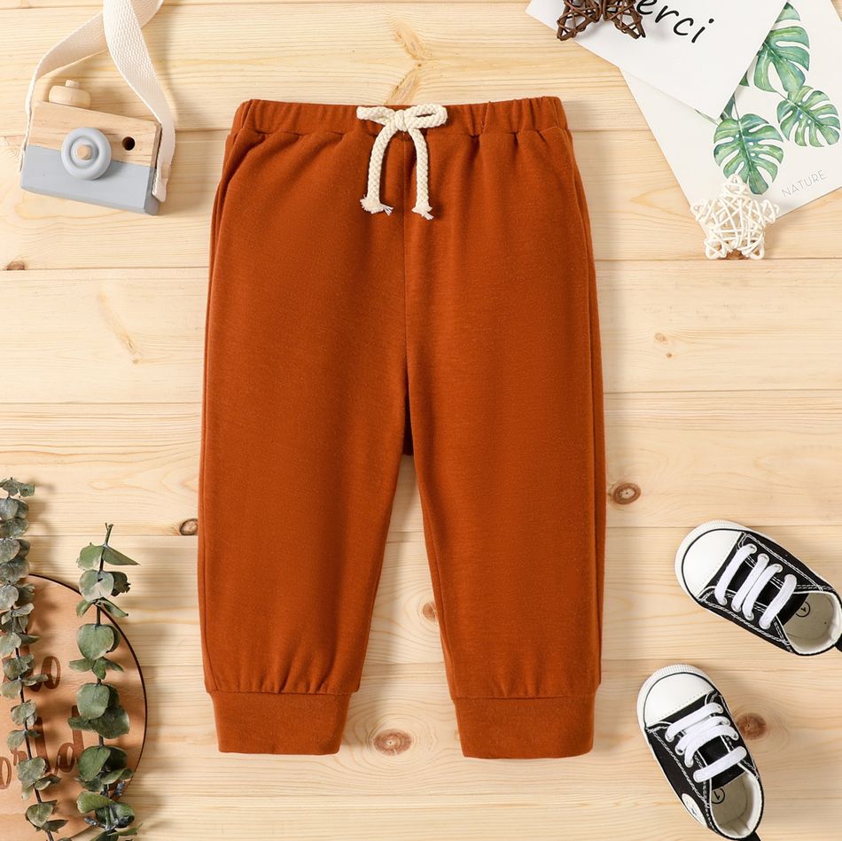 Baby Boy Solid Relaxed-Fit Joggers Pants Sweatpants Brown
