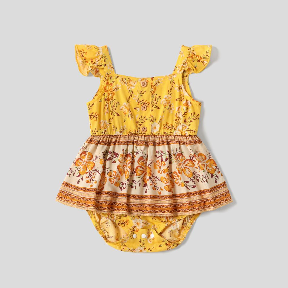 Look de família Flores isoladas Manga cava Conjuntos de roupa para a família Conjuntos Amarelo big image 13