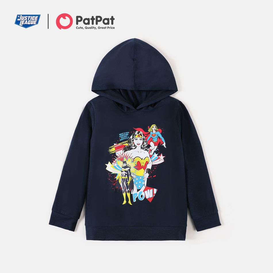 Justice League Kid Girl Super Girl Dark Blue Hoodie Sweatshirt Deep Blue