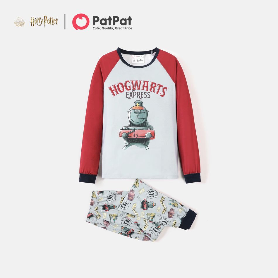 Harry Potter Family Matching Raglan-sleeve Graphic Pajamas Sets (Flame Resistant) Grey big image 5