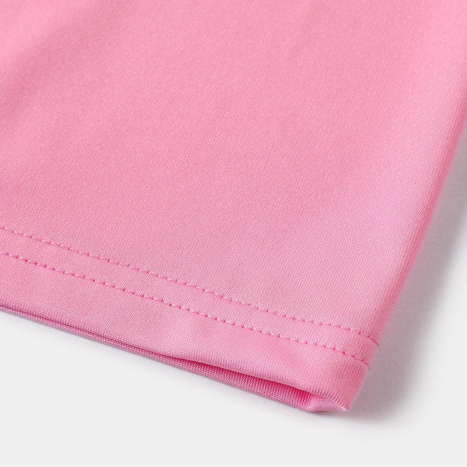 Kid Girl Solid Color Elasticized Leggings Shorts Pink big image 4