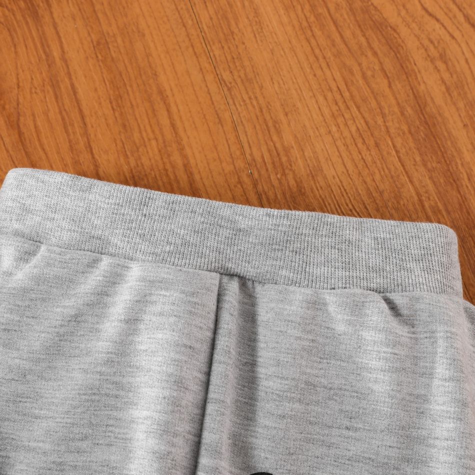 2-piece Toddler Boy/Girl Eye Print Pullover Sweatshirt and Pants Casual Set Grey big image 5