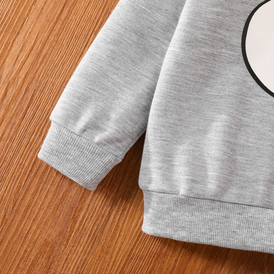 2-piece Toddler Boy/Girl Eye Print Pullover Sweatshirt and Pants Casual Set Grey big image 6