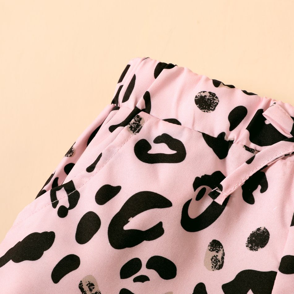 1 Stück Kleinkinder Damen Lässig Leopardenmuster Shorts rosa big image 5