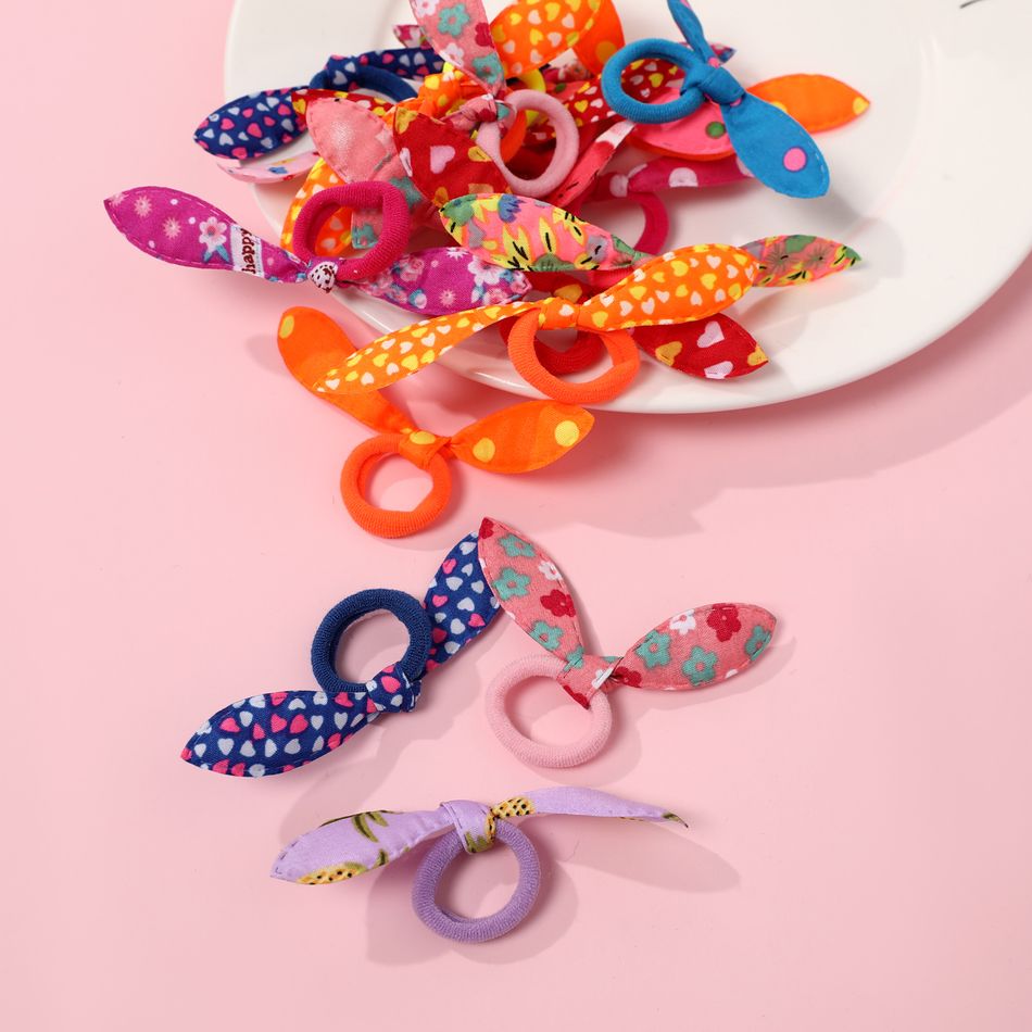 Confezione da 20 fascette per capelli con orecchie di coniglio per ragazze (colore casuale) Colore-A big image 1