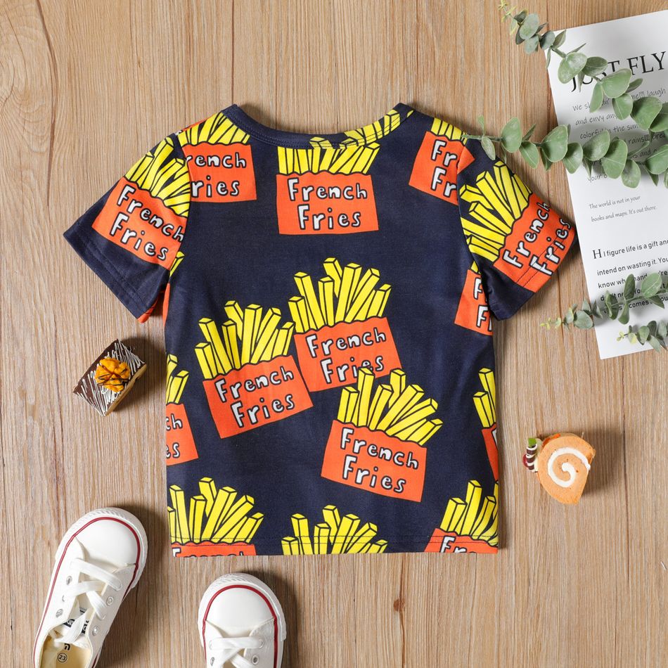 Toddler Boy Casual Fast Food Print Short-sleeve Tee royalblue big image 2