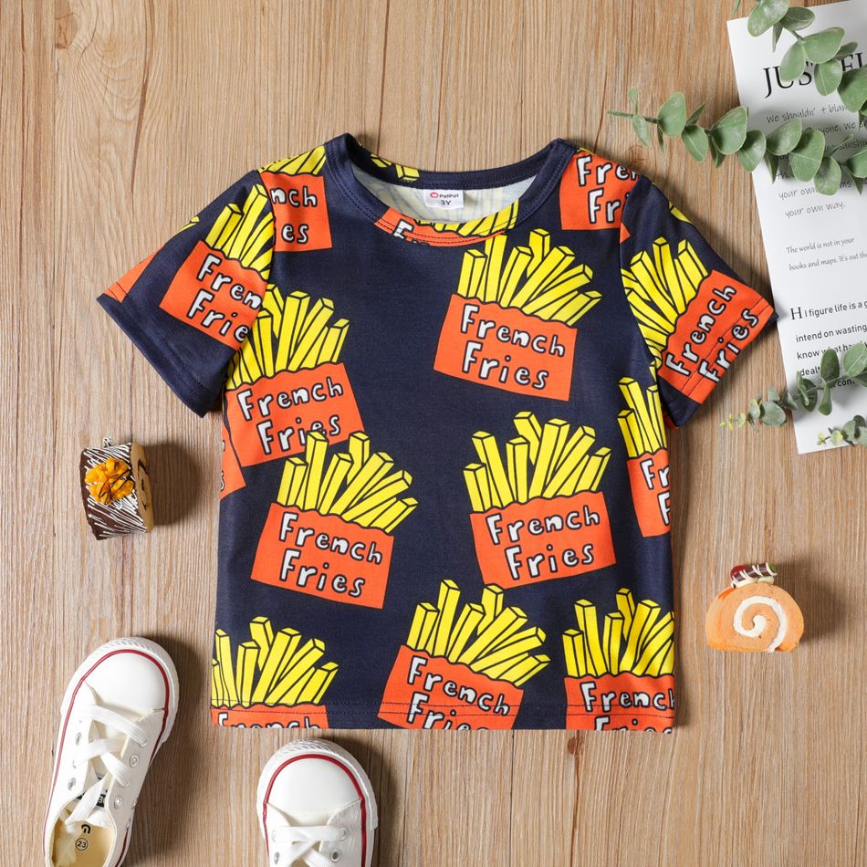 Toddler Boy Casual Fast Food Print Short-sleeve Tee royalblue big image 1