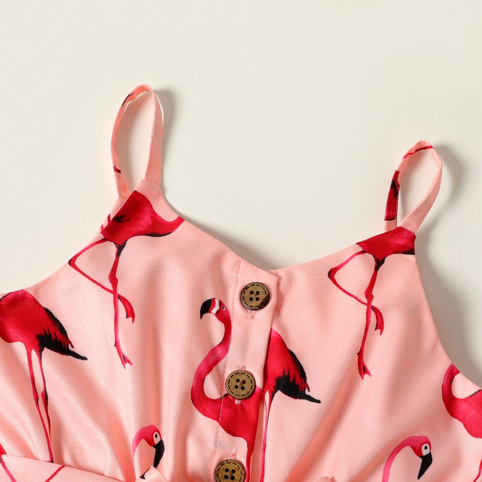 1 pièce Enfant en bas âge Femme Sangle de suspension Enfantin Flamant rose Barboteuse Rose big image 3