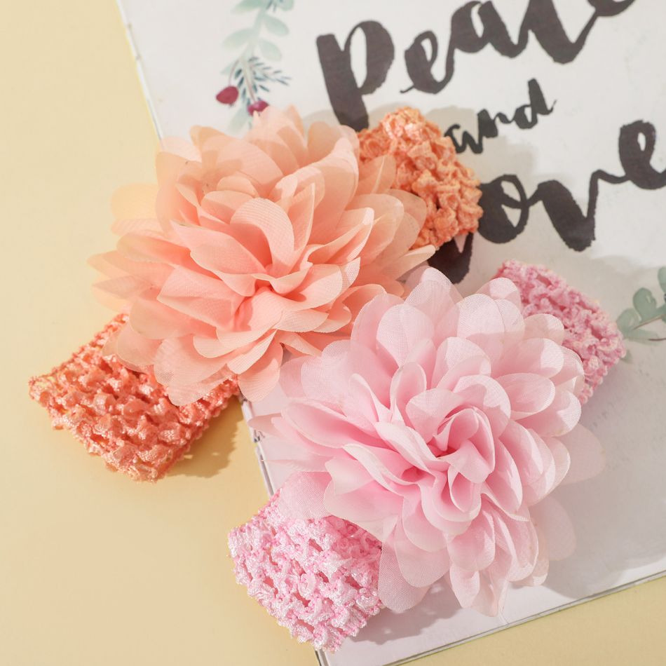 2er-Pack reine Farbe großes Blumenstirnband Haarschmuck für Mädchen (ohne Papierkarte) Farbe-A big image 5