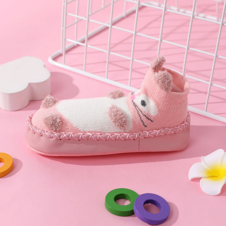 Baby / Toddler Cute Cartoon 3D Dual Ears Shoe Socks Pink big image 3