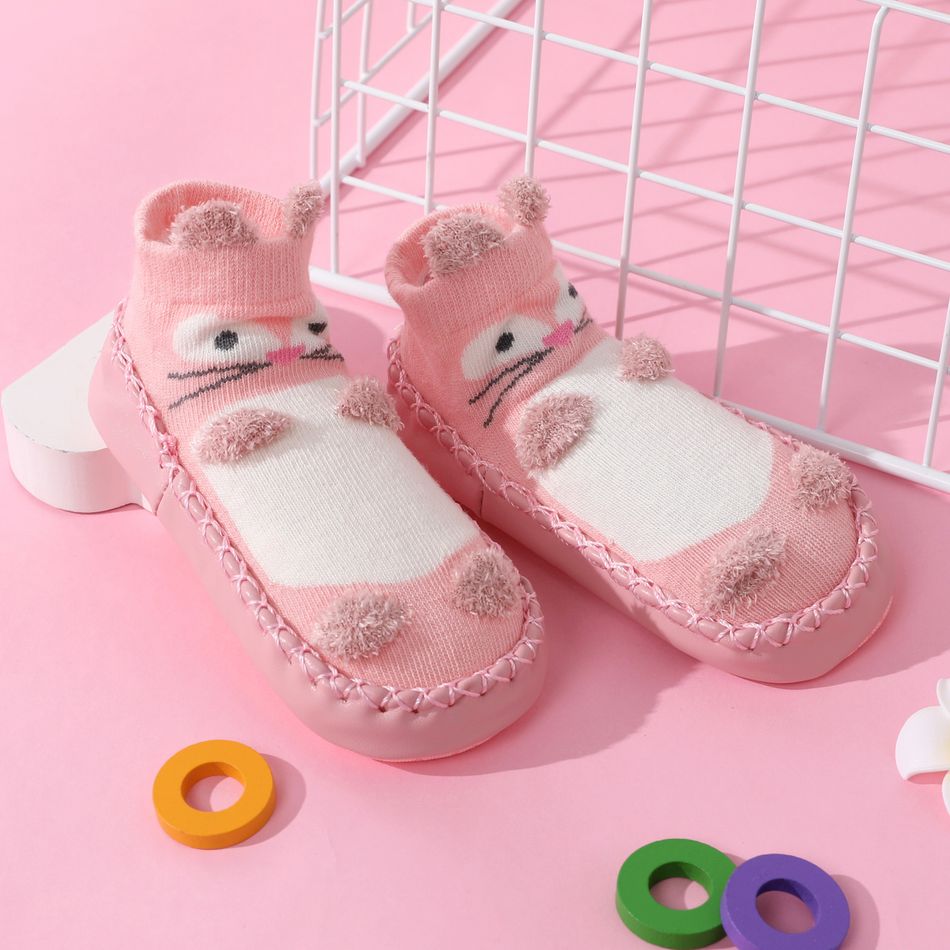 Baby / Toddler Cute Cartoon 3D Dual Ears Shoe Socks Pink big image 5