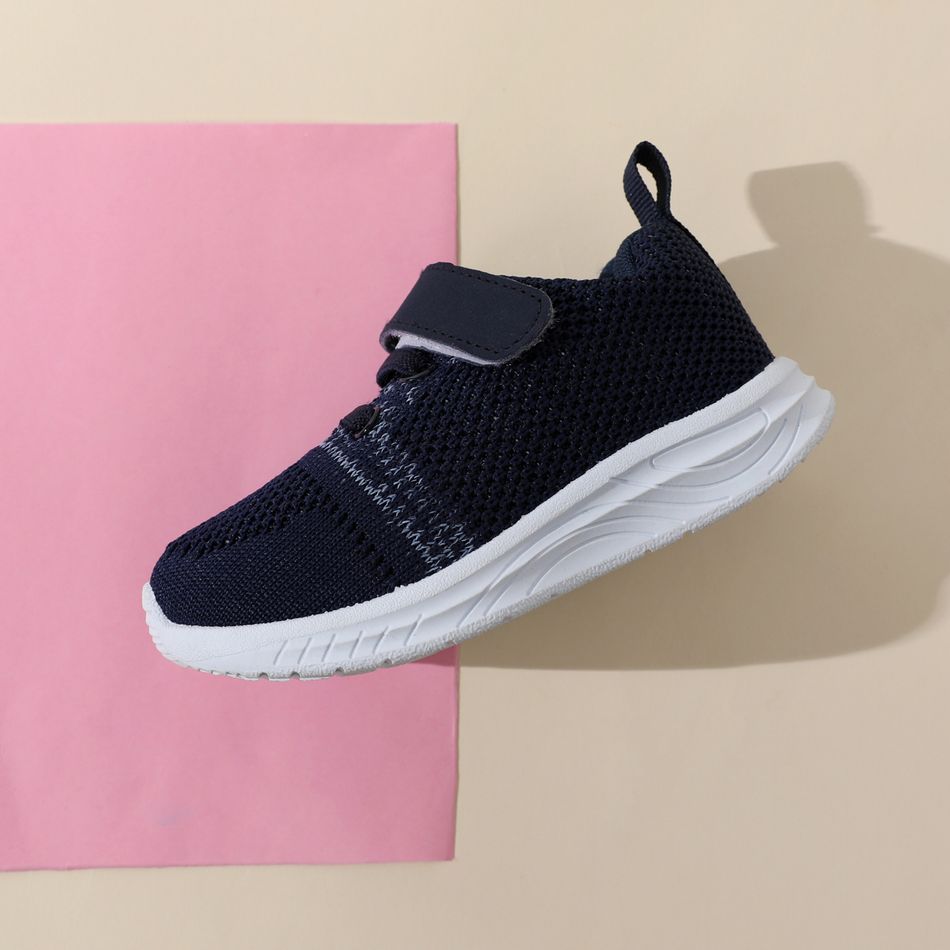 Toddler / Kid Velcro Strap Mesh Panel Lightweight Breathable Sneakers Navy