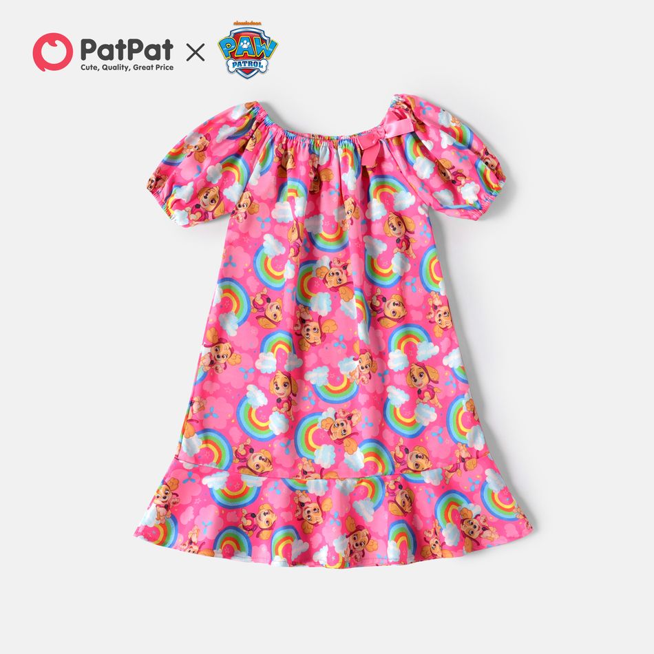 PAW Patrol Toddler Girl Rainbow Print Short-sleeve Dress Pink