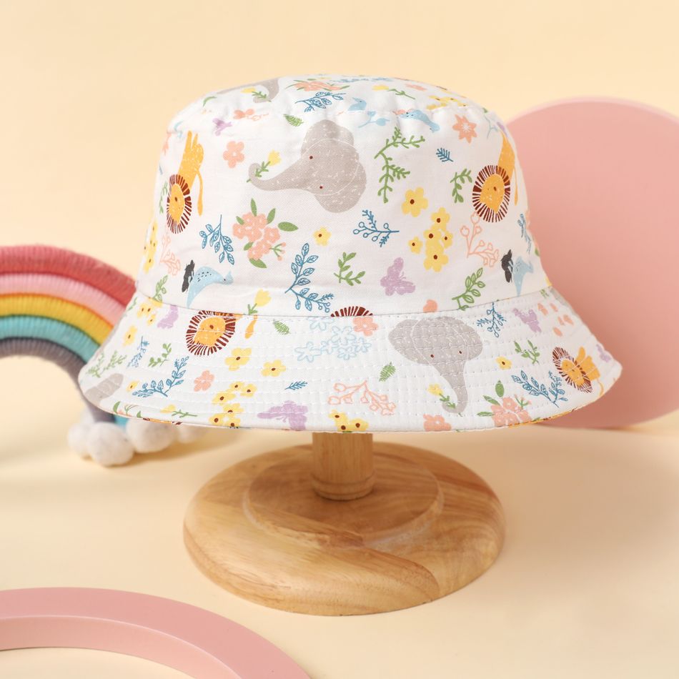 Chapéu balde com estampa de unicórnio para bebê/criança Branco big image 1