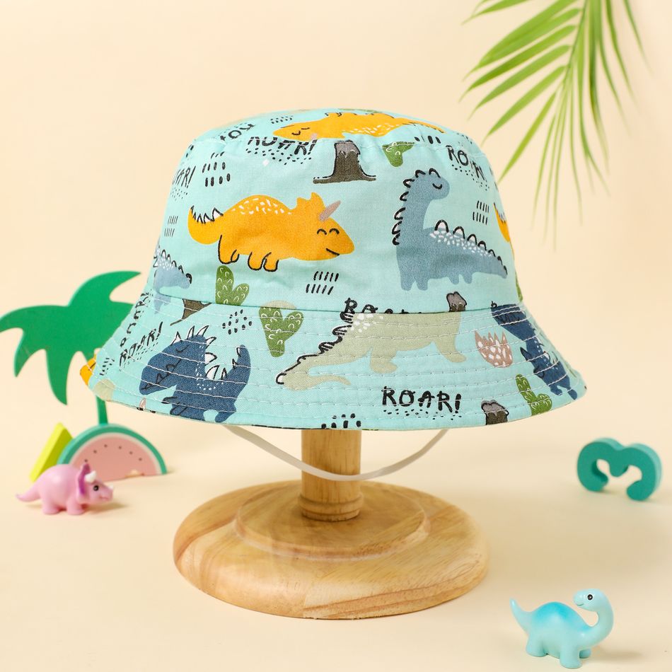 Chapéu balde com estampa de dinossauro para bebê/criança Turquesa big image 1
