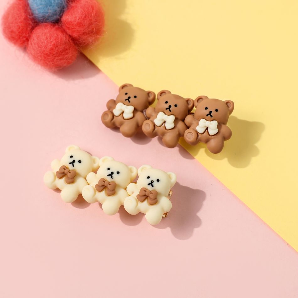 2-pack Cute Cartoon Bear Bunny Rabbit Hair Clips Hair Accessories for Girls Color-A