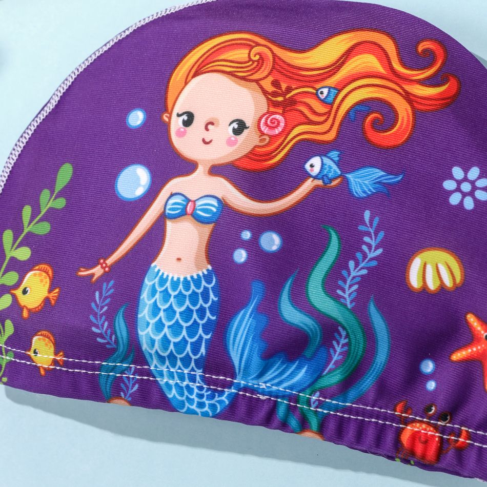 Kids Swim Cap Cute Cartoon Swimming Cap Cloth Bathing Cap for Girls Color-C big image 3