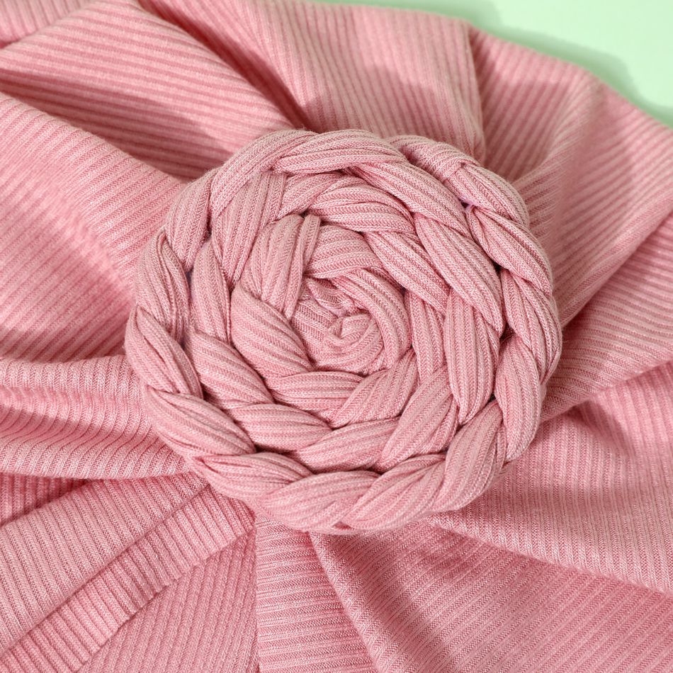 Pure Color Swirl Flower Headband Turban for Mom and Me Light Pink big image 4