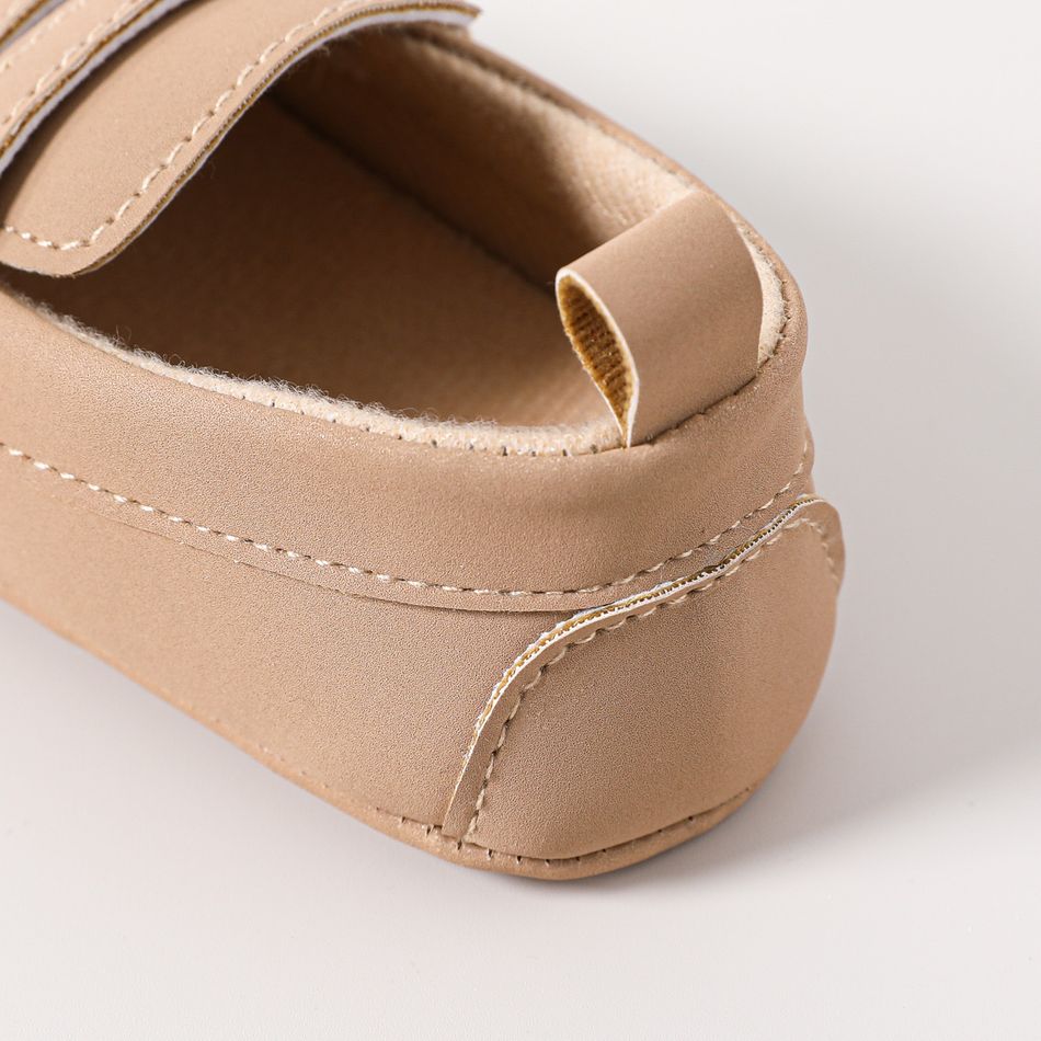 Baby / Toddler Topstitching Design Pure Color Soft Sole Prewalker Shoes Khaki big image 7