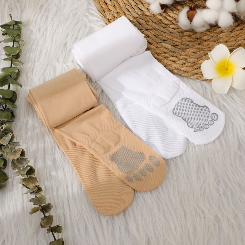 meia-calça elástica kid cor pura alta meia-calça meia-calça para meninas Branco big image 7