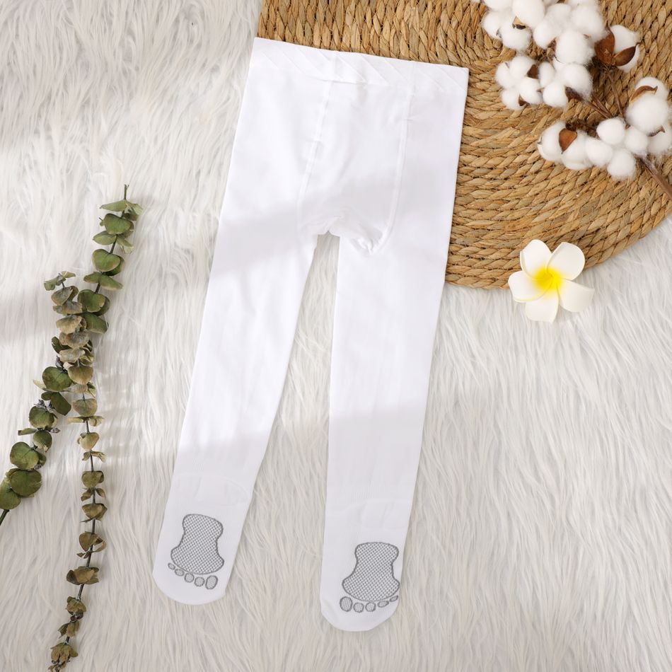 meia-calça elástica kid cor pura alta meia-calça meia-calça para meninas Branco