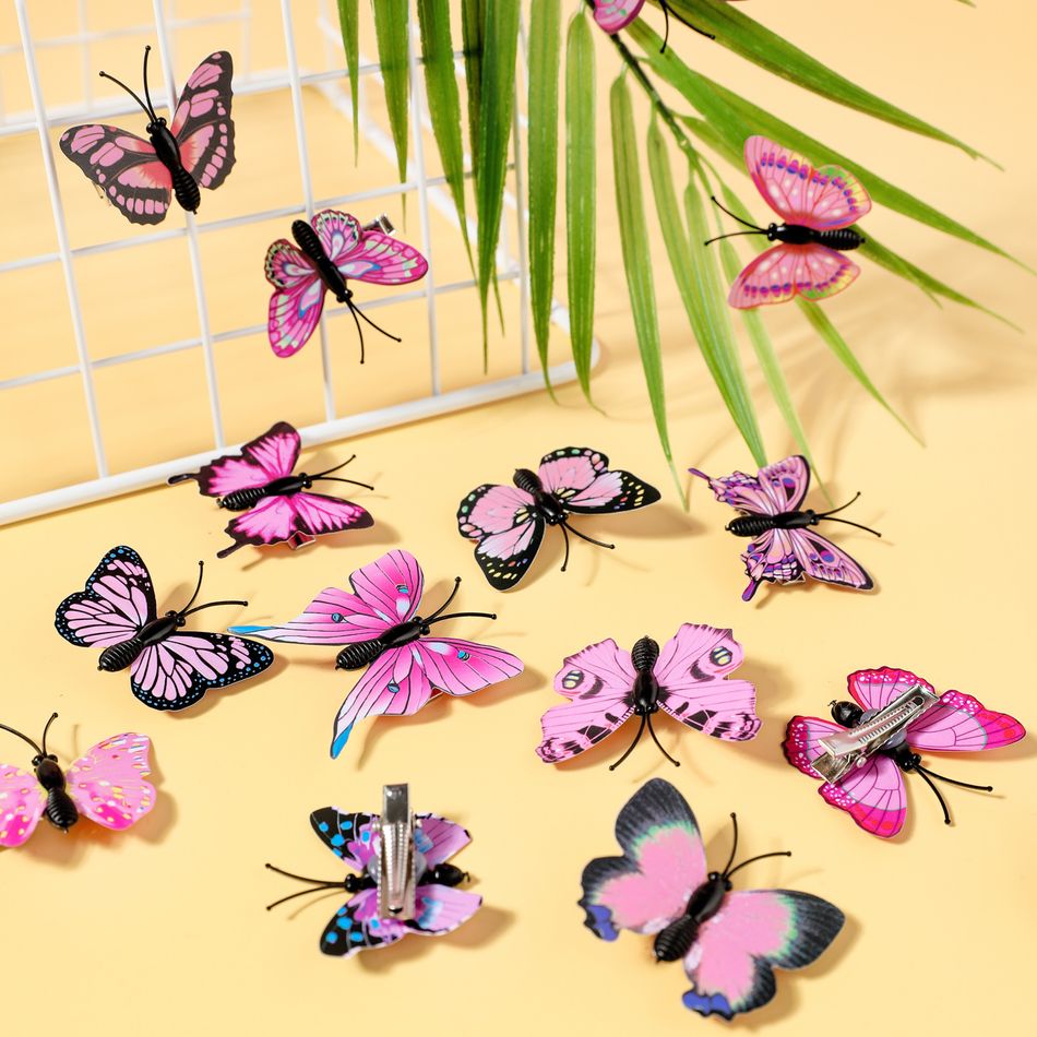 10-pack Butterfly Hair Clips Hair Accessories for Girls (Random Pattern) Pink