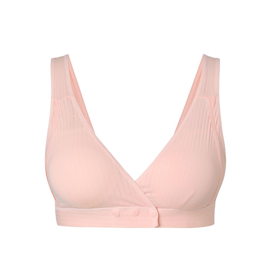 Maternity Plain Nursing Bra Pink big image 2