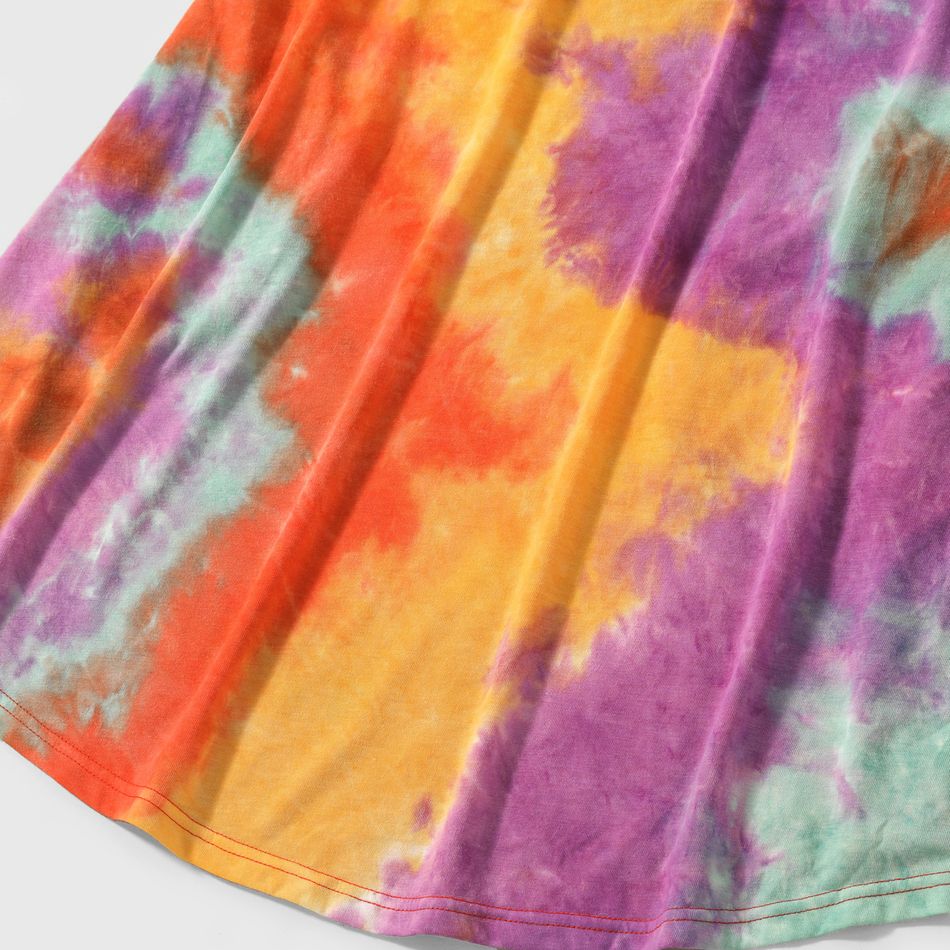 Family Matching Tie Dye Sleeveless Tank Dresses and Short-sleeve T-shirts Sets Colorful big image 4