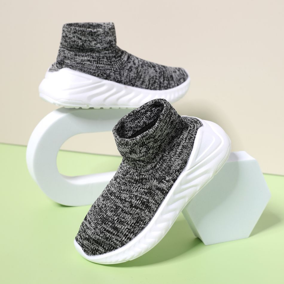 Toddler Slip-on Breathable Lightweight Flying Woven Sock Sneakers Grey