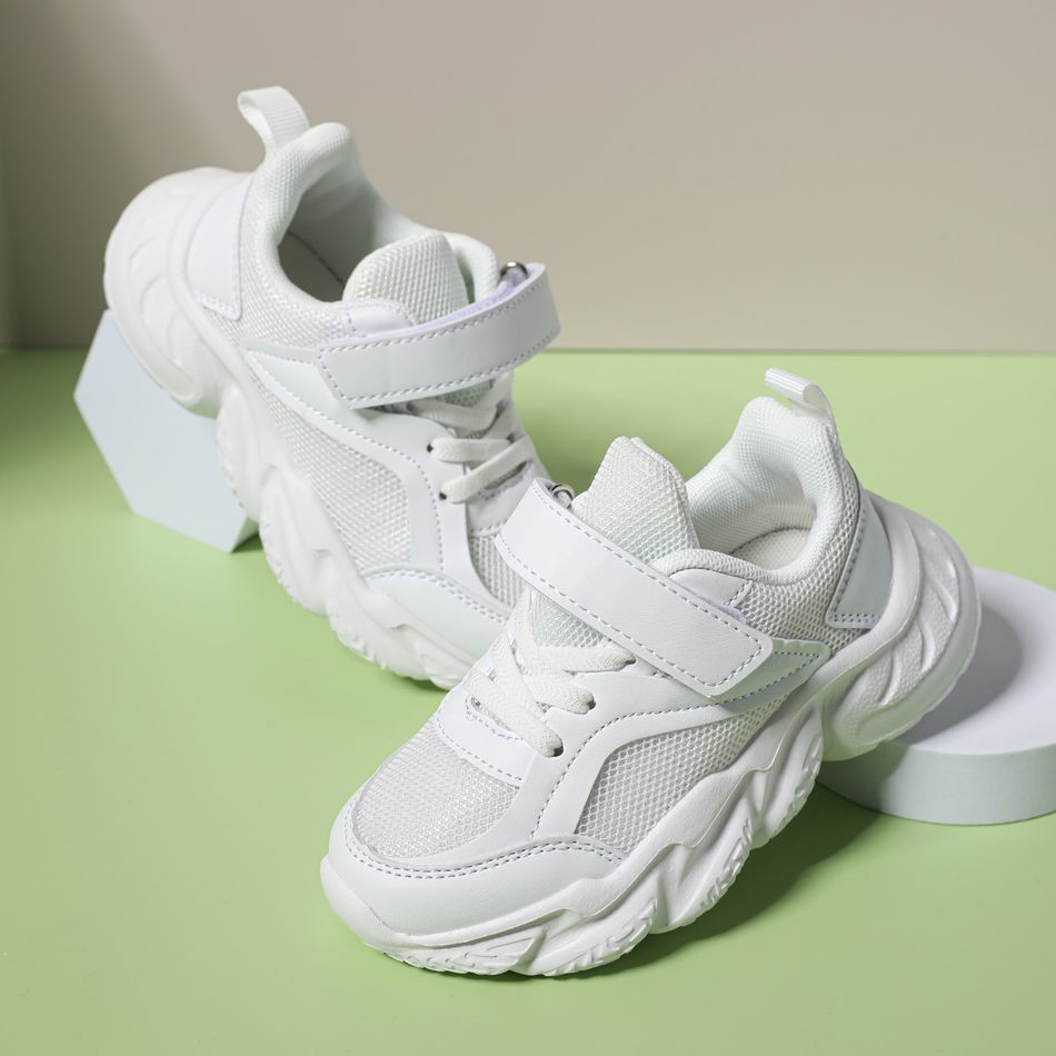 Toddler / Kid Mesh Breathable Lightweight White Sneakers White
