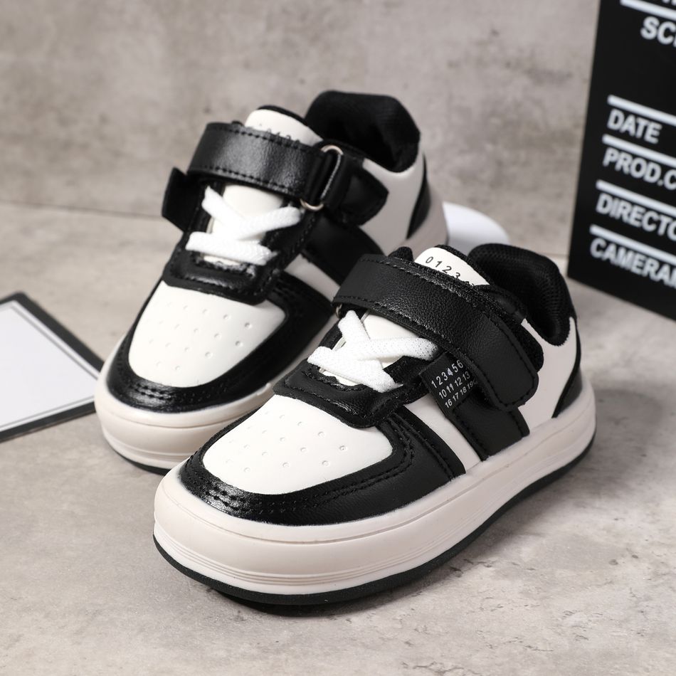 Toddler / Kid Two Tone Colorblock Velcro Strap Sneakers Black big image 3