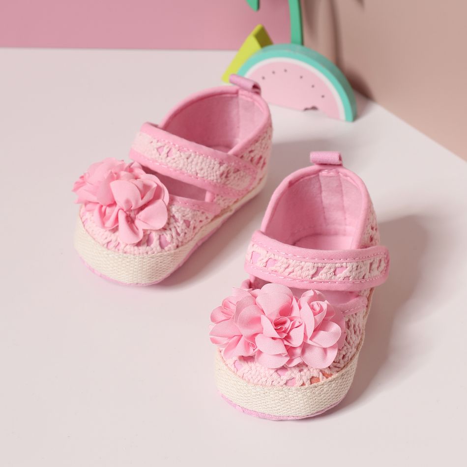 Baby / Toddler Floral Decor Braided Prewalker Shoes Pink big image 2