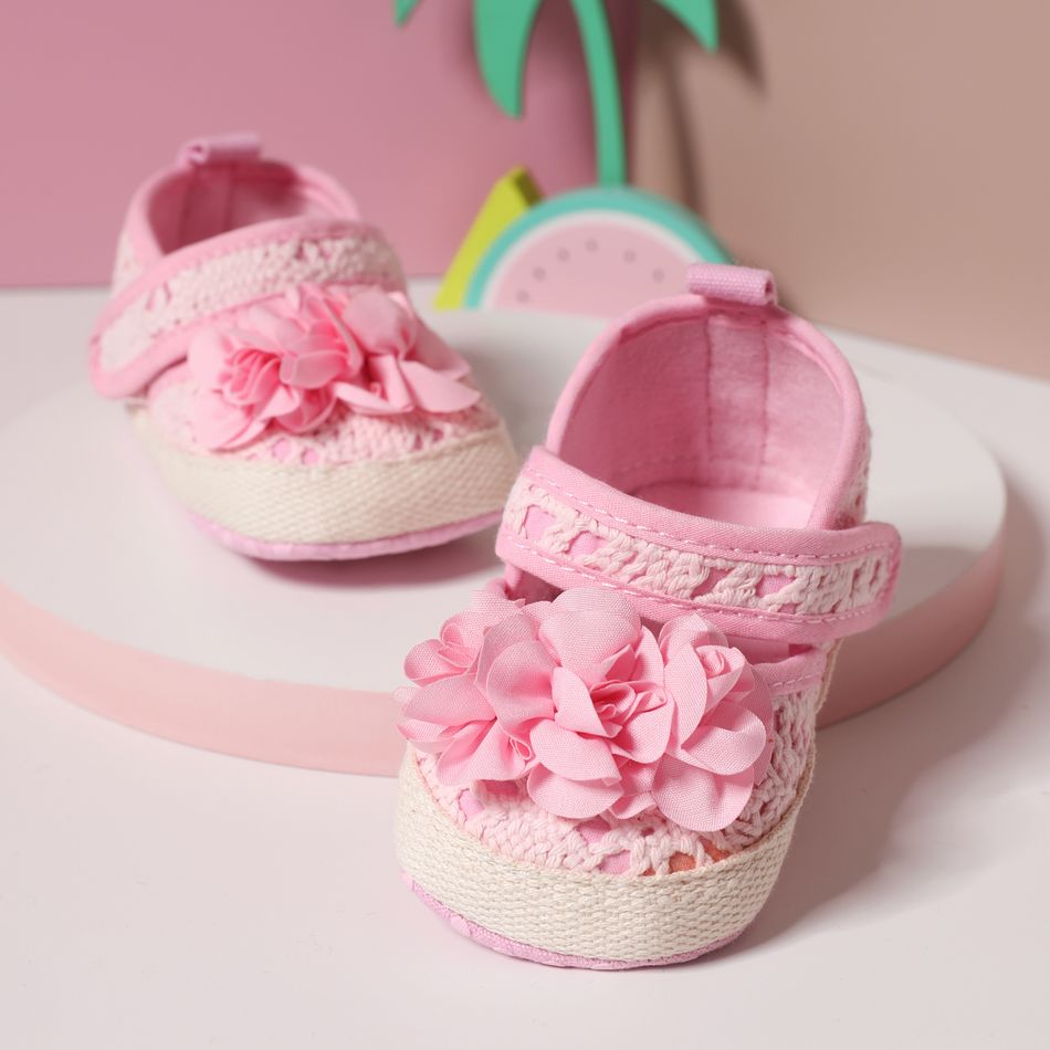 Baby / Toddler Floral Decor Braided Prewalker Shoes Pink big image 1