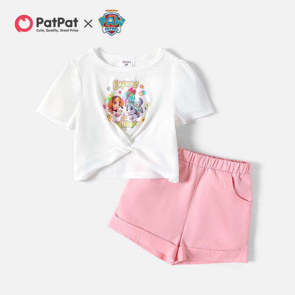 PAW Patrol 2-piece Toddler Girl Easter Tee and Solid Shorts Set Pink