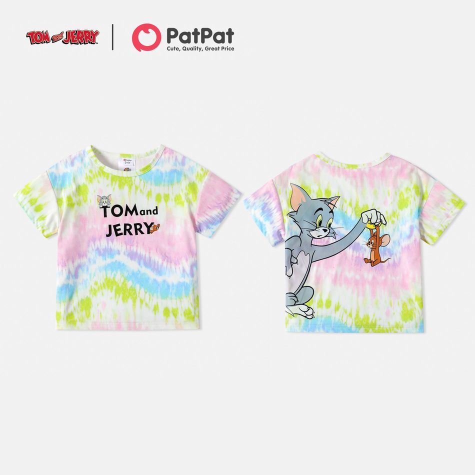 Tom and Jerry Toddler Boy/Girl Tie-dye Short-sleeve Tee Pink