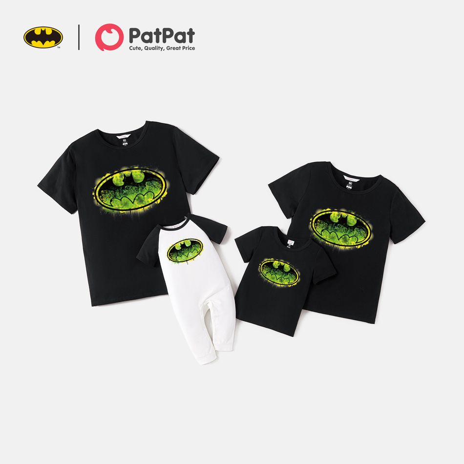 Batman Family Matching Graphic Black Short-sleeve Cotton Tees Black