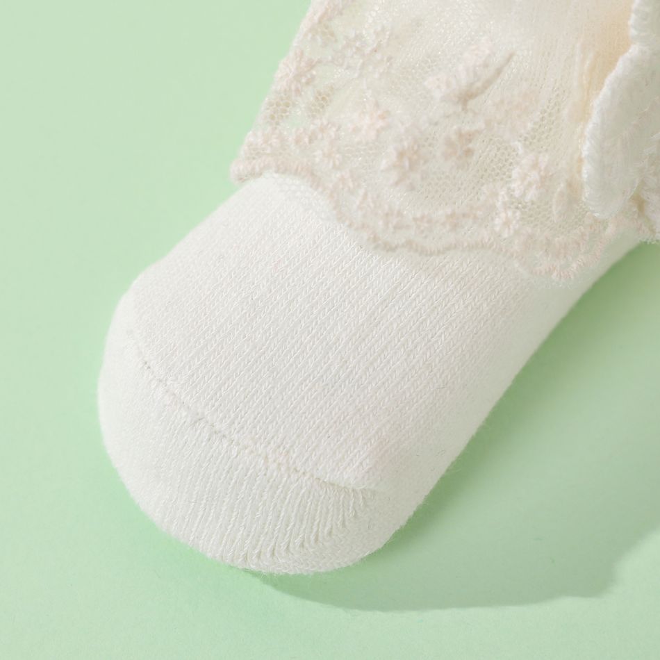 Baby / Toddler Floral Lace Trim Princess Socks White big image 8