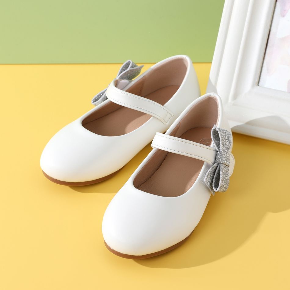 Toddler / Kid Rhinestone Bow White Mary Jane Flat Shoes White big image 3